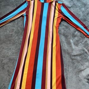Long sleeve multicolor dress